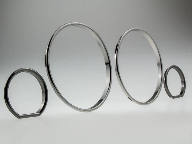 Chrome Speedometer Rings For Mercedes W140 / R129 - Snap-In Installation 6 thumbnail image