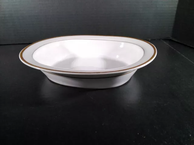 Limoges Oval Vegetable Bowl White with Gold rim 9 1/2” BAYNARD BANKS BRYAN WILMN