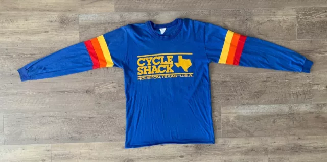 Vintage 1970s Cycle Shack Racing Motocross Long Sleeve Jersey Large By Hallman