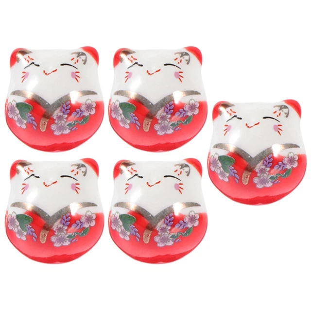 5pcs chance chat perles lâches diy perles en céramique Luck Cat perle bijoux