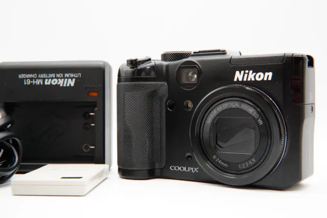 NEAR MINT Nikon COOLPIX P6000 13.5MP Digital Camera Black works fine From JAPAN