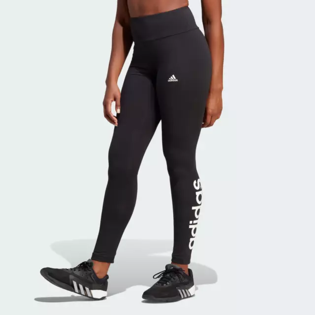 Leggings donna Jersey Adidas Essential Linear GL0633 Nero-bianco