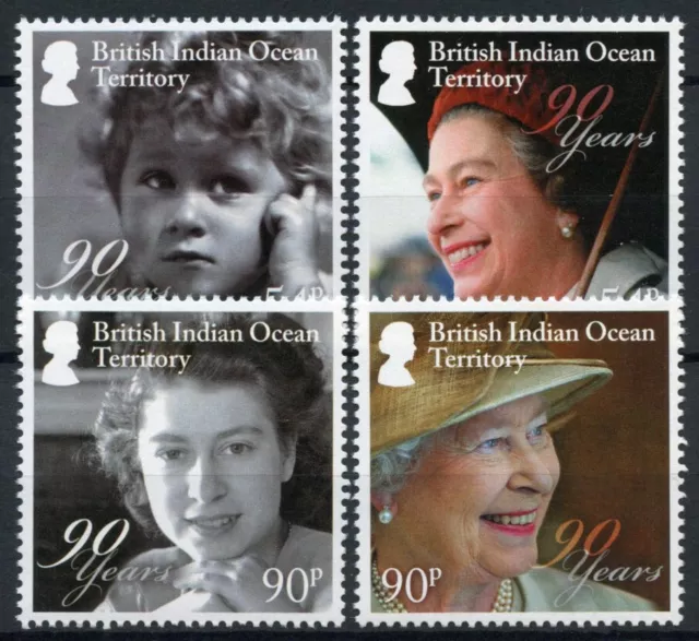 BIOT Stamps 2016 MNH Queen Elizabeth II 90th Birthday Anniv Royalty 4v Set