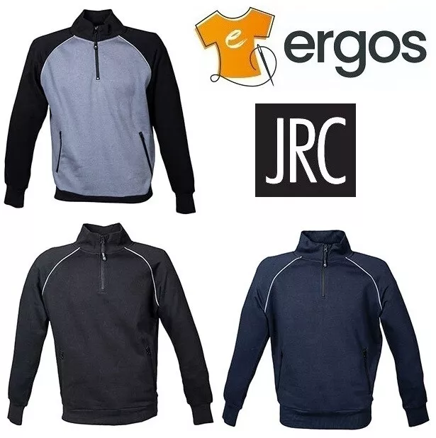 JRC Felpa NOTTINGHAM in Cotone Bicolore Mezza Zip Corta Collo a Lupetto da Uomo