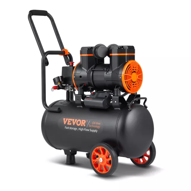 VEVOR Compressore Aria Portatile Secco 1450W Serbatoio 24L 70dB Velocità 2800RPM