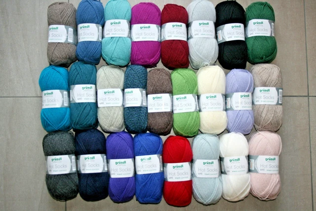 Sockenwolle Gründl Hot Socks uni 50g/210m 4-fädig 75% Schurwolle