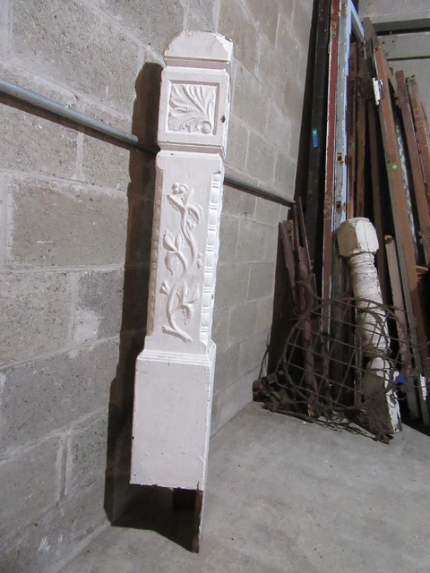 ~ Antique Carved Oak Newel Post 57 Tall 1 Of 2 ~ Architectural Salvage ~ 7