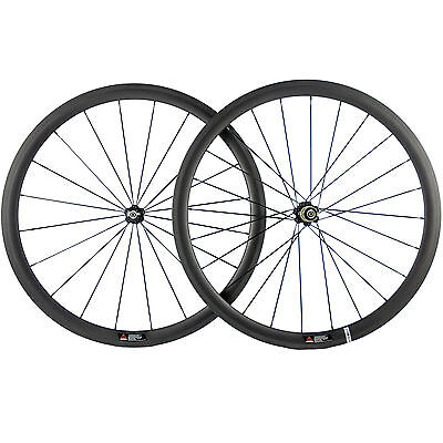 1 paio di RUOTE STRADA CARBONIO COPERTONCINO 271 HUB 38 mm CARBON RUOTE CORSA Bici Ruota 