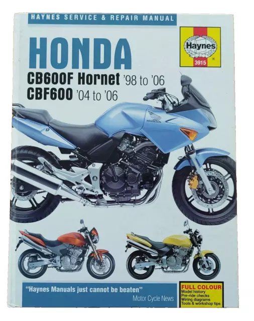 Honda CB600F Hornet & CBF600 (98 - 06) Haynes Service & Repair Manual 3915