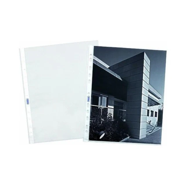 Buste Foratura ATLA 23x33cm - 50 Buste In Polipropilene Antiriflesso, Finitura Buccia D'Arancia