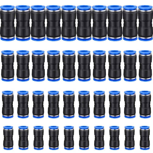 40 Pieces Straight Push Connectors, 6/8 /10/12 Mm Quick Release Pneumatic Connec