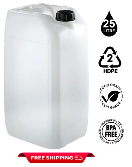 25L Litre Plastic Water Container Carrier Food Drum Jerrycan Jerrican V18 New