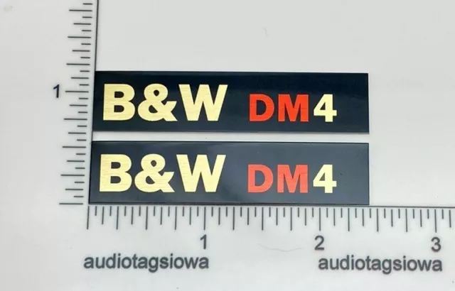 B&W DM4 Custom Made Replacement Speaker Badges - Bowers Wilkins Aluminum Pair