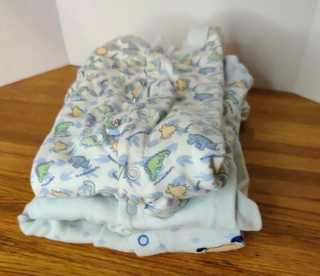 Infant Baby Boy Size 6 Month Fleece Footed Sleepers (Lot of 3)