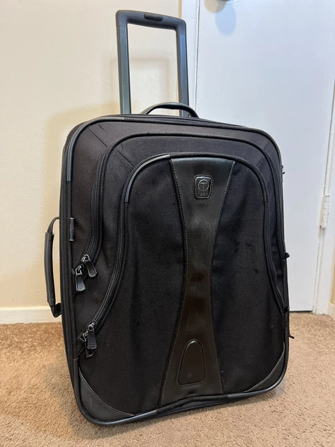 TUMI T TECH Black 21” Upright Expandable Wheeled Carry On Suitcase # 57621D GUC
