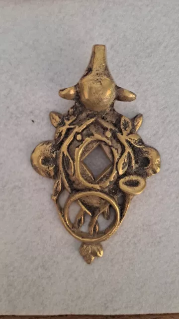 RARE! Pièce De Heurtoir/ Poignée De Porte Ancienne/En Laiton Massif /Tête Animal