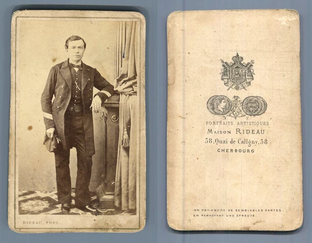Carte Photo Vintage CDV Albuminé - Acteur Sebire à Nantes Vers 1875 - Format 6.5x10.5 Cm