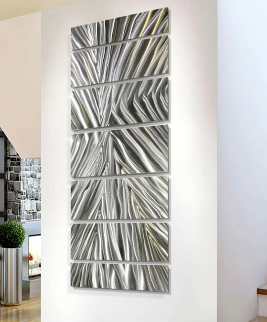 LARGE METAL WALL Art Ultra Modern Silver Wall Sculpture Original Art