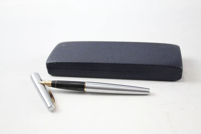 Sheaffer Imperial Fountain Pen Vintage Brushed Steel Casing 14ct Nib Writing Sheaffer Imperial Fountain Pen Vintage Brushed Steel Casing 14ct Nib Writing