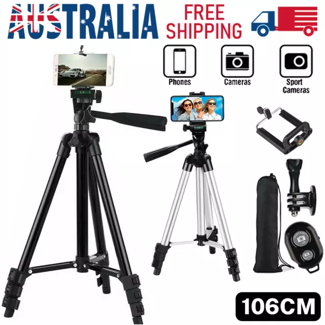 Professional Camera Tripod Stand Mount Phone Holder For iPhone Travel Adjustable