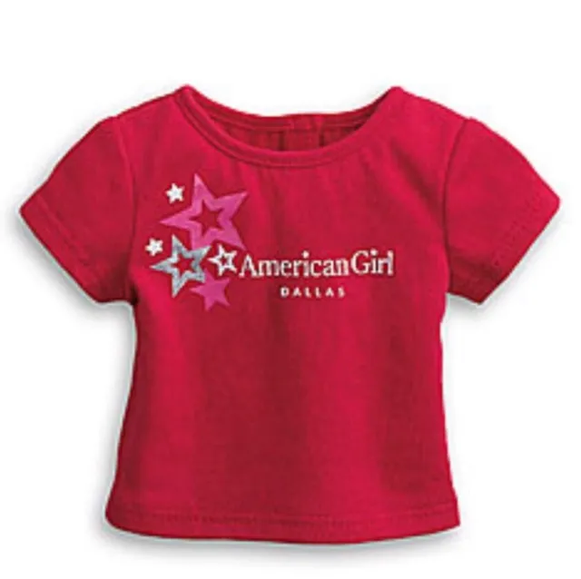American Girl Dallas Red Foil Star Tee T Shirt Top For 18" Corinne Dolls New Nip