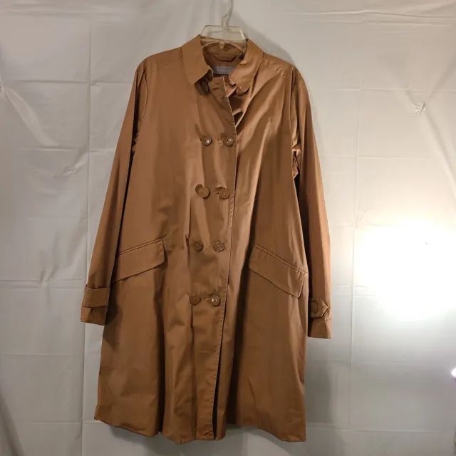 Liz Claiborne Women's Trench Coat, Rain Coat, Long  Belted Tan Large