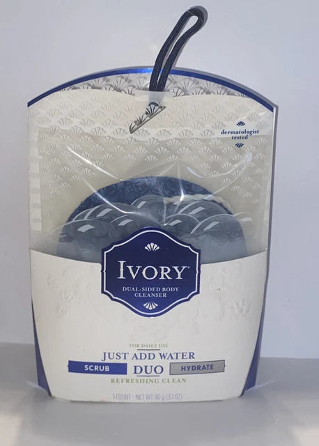 NUEVO Limpiador corporal refrescante limpio de doble cara Ivory Duo - 3,1 oz FREGAR E HIDRATAR