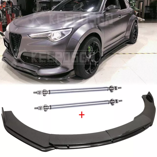 Frontspoiler Lippe Spoilerschwert Frontlippe Stoßstange für Alfa Romeo Stelvio