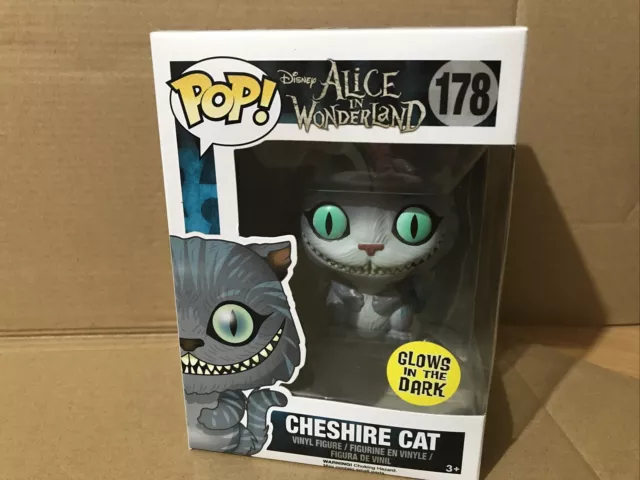 funko Pop Vinyl Cheshire Cat Gitd Glow Pop 178 Disney Alice In Wonderland 2016