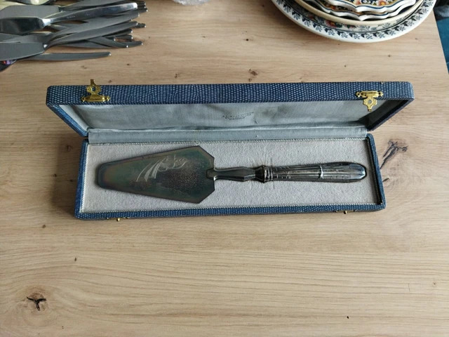 Ancienne Pelle à Gâteau Argenté – Poinçons à Identifier – Métal Argenté – 26,5 Cm