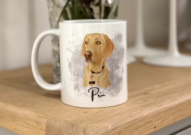 Personalised Dog Mug, Custom Cup, Name Text Birthday Gift Christmas Leavers