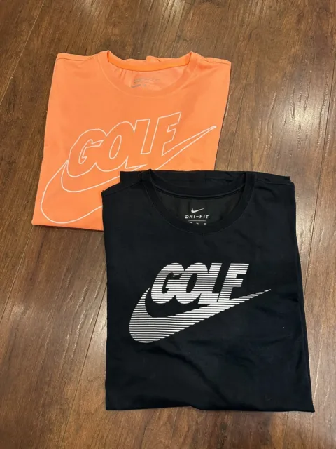 Lot Of 2 Nike Golf Dri Fit Mens T-Shirt Size XL Graphic Print PGA Tour Excellent