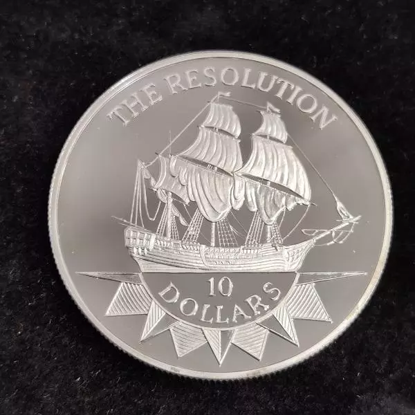 10 Dollars Niue 1992 "Geschichte der Seefahrt - The Resolution" si PP