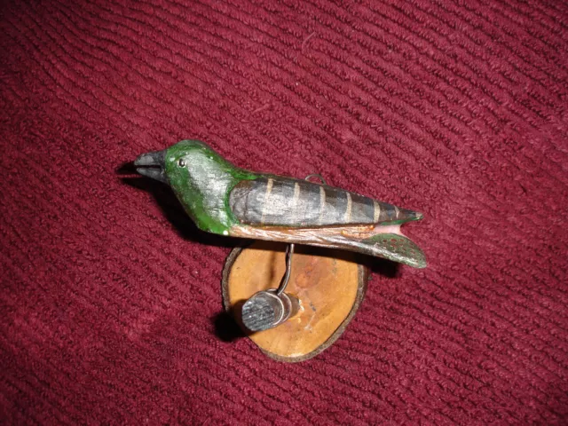 An Early Hand Carved, Folk Art ,Hand Painted , Mocking Bird Carving, Rare