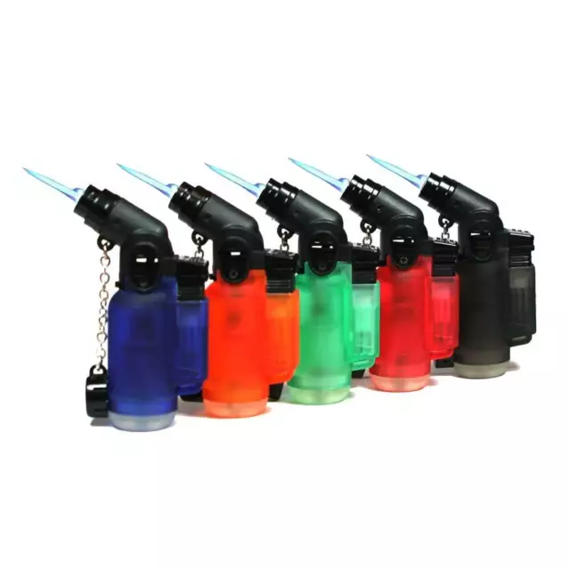 5-Pack 45 Degree Angle Jet Flame Butane Torch Lighter Refillable FREE SHIPPING