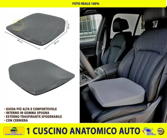 Cuscino Sedile Auto Rialzo Supporto Anatomico Universale Spugna comfort con zip