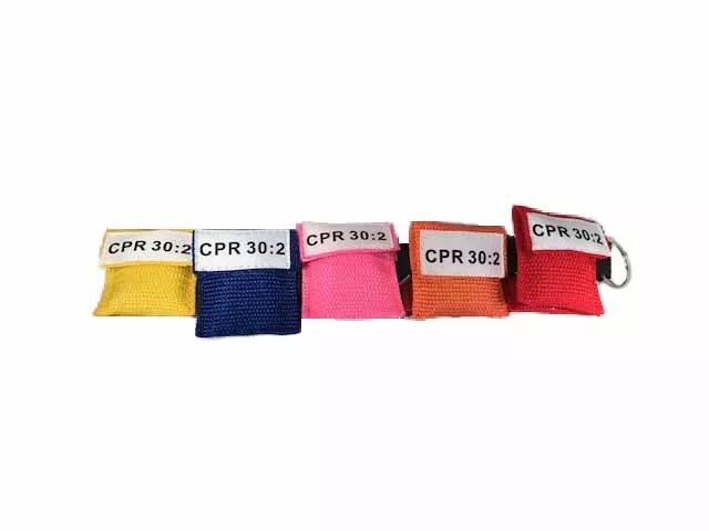 50 Assorted Color CPR Face Shield Mask in Pocket Keychain 5 Colors!