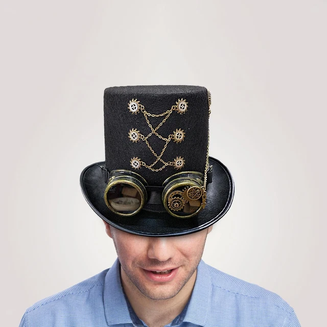 STEAMPUNK TOP HAT Punk Retro Headgear for Cosplay Halloween Novelty