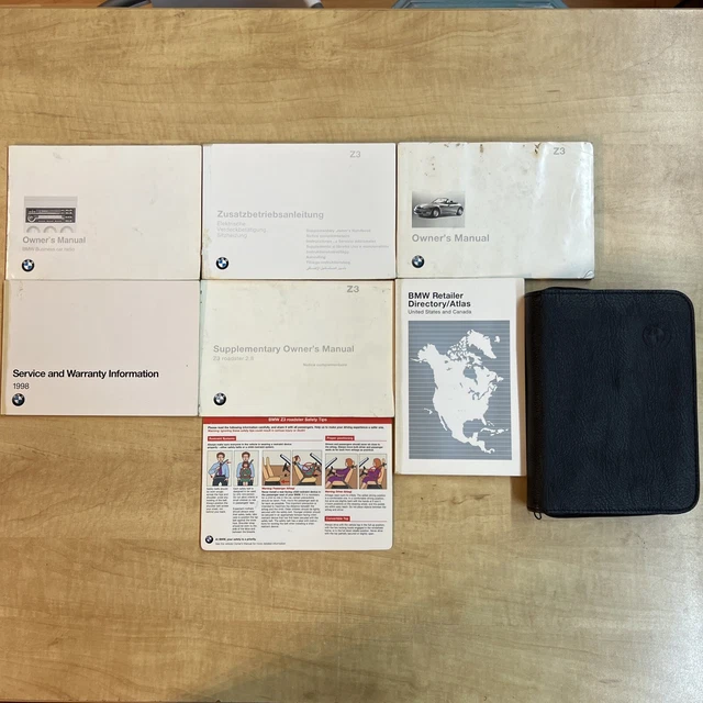 1998 BMW Z3 Roadster 1.9 2.8 owners manual Set W/ Leather Case 1998 BMW Z3 Roadster 1.9 2.8 owners manual Set W/ Leather Case