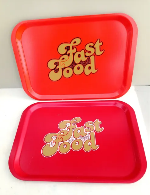 2 Vassoi vintage anni 70 in formica "fast-food"