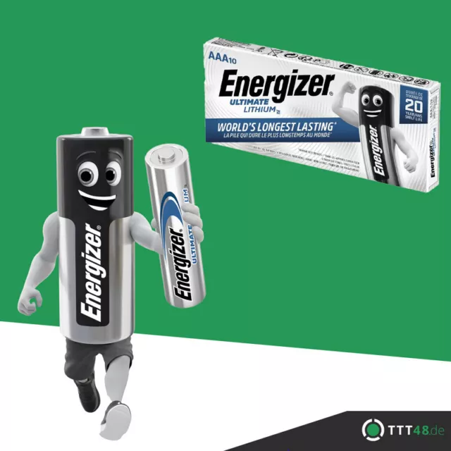 100 x Energizer Ultimate AAA Micro Lithium FR03 L92 1,5V im Karton / Folie