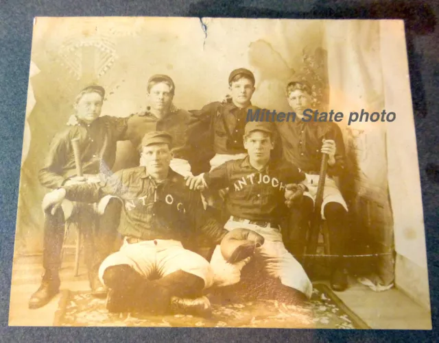 Very rare Antioch College baseball team/group original photo c 1890 Ohio history