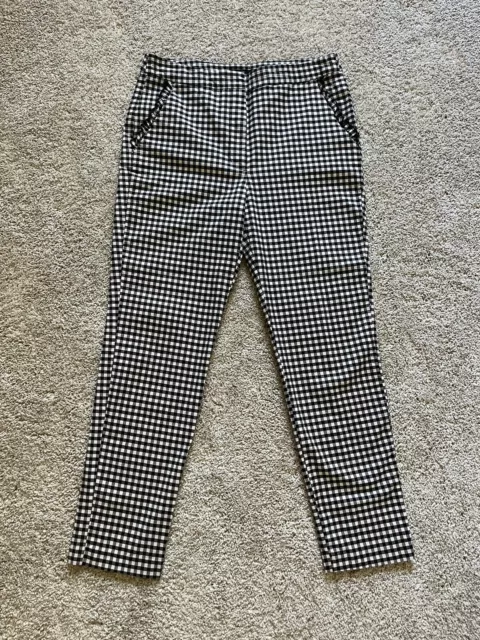 ZARA WOMEN CHECKED Darted Trousers Pants Size XS $27.99 - PicClick