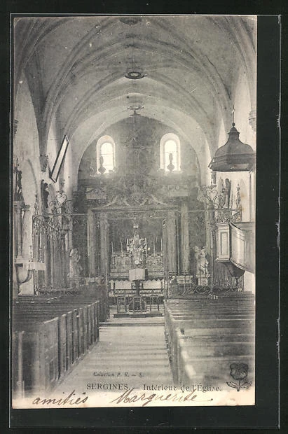 Carte Postale Ancienne AK BOEN - Intérieur De L'Église (430654) - Originale