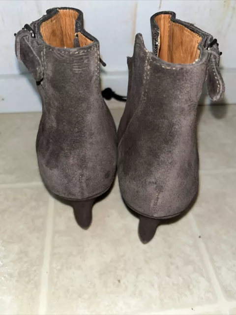 Lanvin Brown Suede Zip Wedge Ankle Bootie sz 39 3