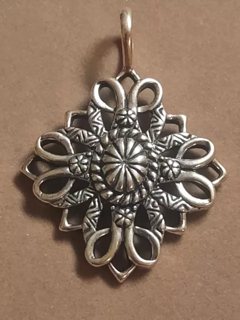 Designer Carolyn Pollack Sterling Silver Floral Open Work Pendant L124