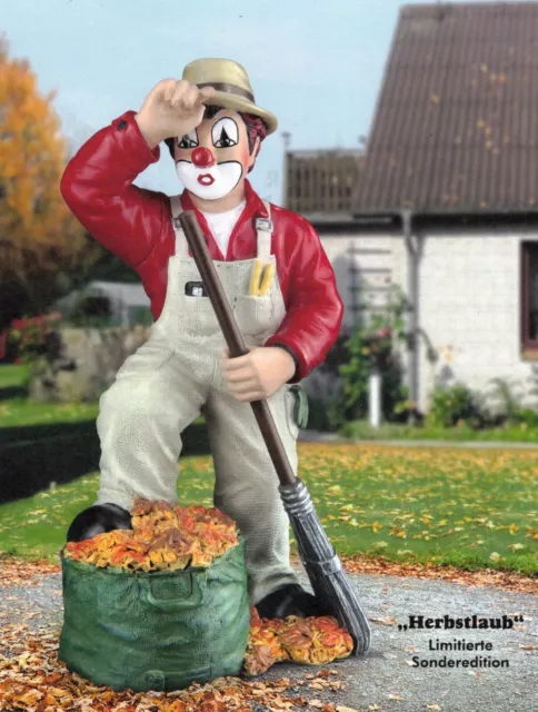 Gilde Clowns Gildeclown handbemalte Clown Sammlerfigur  Gärtner Herbstlaub 10286