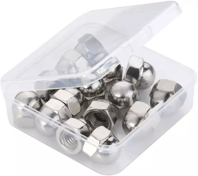 1/4-20 Acorn Cap Nuts, 304 Stainless Steel 18-8, Bright Finish, 50 PCS