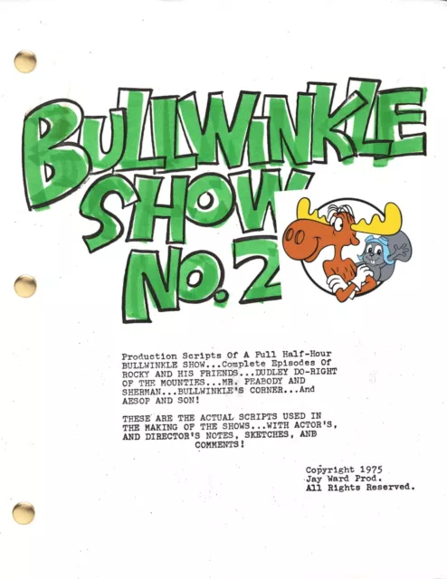 ROCKY & BULLWINKLE Animated Cartoon TV Series Script, Dudley Do-Right, Jay Ward