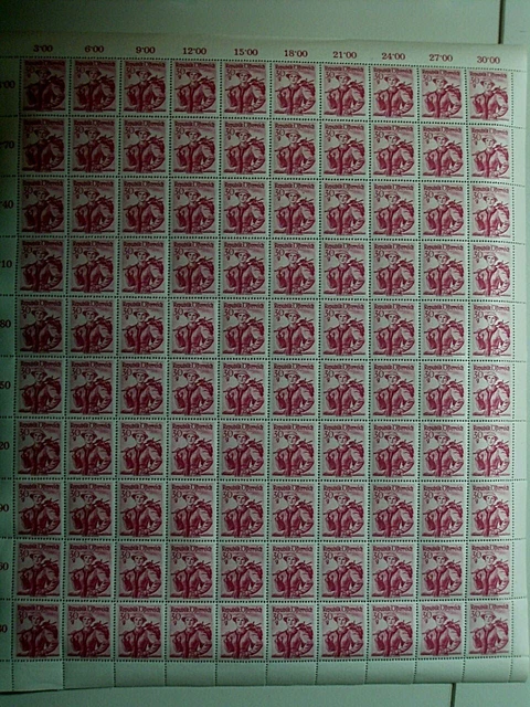 ANK 893, VOLKSTRACHTEN, postfrischer Bogen,  selten !!!!   KW 500,-